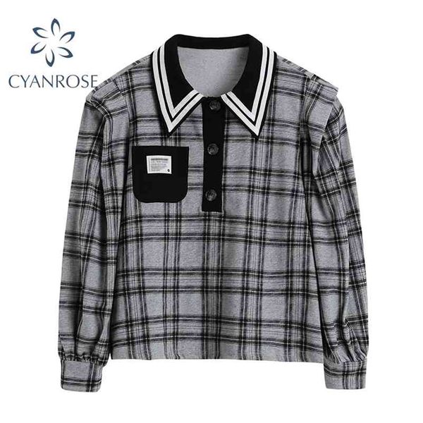 puff long sleeve shirts women korean retro plaid elegant turn down collar summer blouses streetwear chic loose ol lady 210430, White
puff long sleeve shirts women korean retro plaid elegant turn down collar summer blouses streetwear chic loose ol lady 210430, White