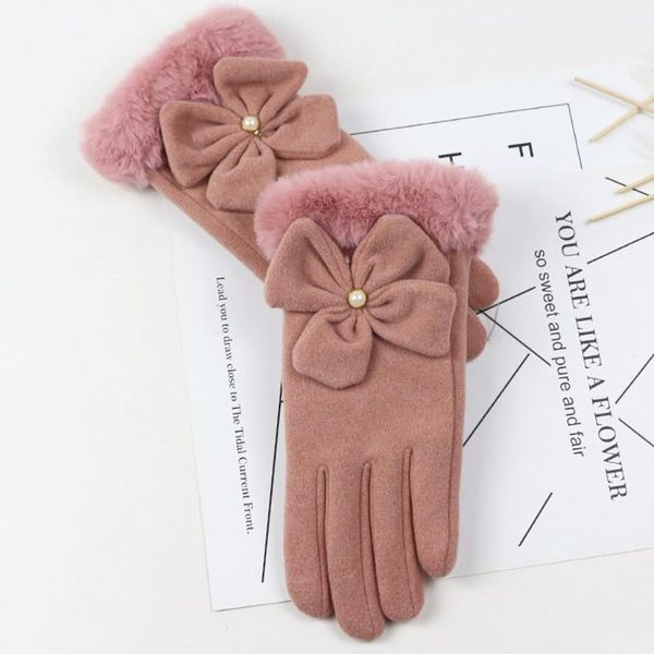 five fingers gloves women' bow decoration winter non-slip elastic cuffs soft lining 9.4, Blue;gray
five fingers gloves women' bow decoration winter non-slip elastic cuffs soft lining 9.4, Blue;gray