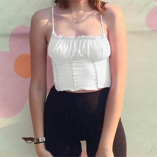 camisoles & tanks summer women camis sleeveless vest fashion solid ruffles crop pullovers ladies camisole, Black;white
camisoles & tanks summer women camis sleeveless vest fashion solid ruffles crop pullovers ladies camisole, Black;white