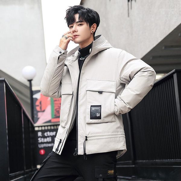 men's down & parkas man's warm short coat fashion white duck jacket korean casual thick hooded tooling, Black
men's down & parkas man's warm short coat fashion white duck jacket korean casual thick hooded tooling, Black