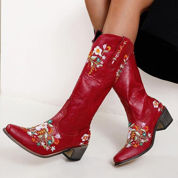 boots retro female western wood sole spike heels pointed toe slip-on floral flower ankle woman shoes plus size 35-43, Black
boots retro female western wood sole spike heels pointed toe slip-on floral flower ankle woman shoes plus size 35-43, Black