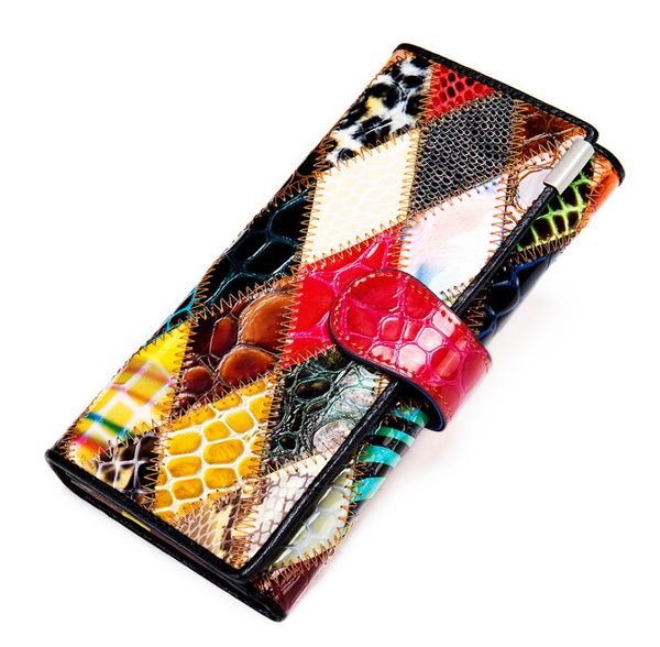 wallet women genuine leather purse female women's leather wallet long patchwork womens wallets and purses for cards, Red;black
wallet women genuine leather purse female women's leather wallet long patchwork womens wallets and purses for cards, Red;black