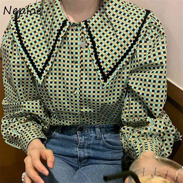 sweet cute peter pan collar single breasted shirt loose all-match puff sleeve women blouse panelled plaid femme blusas 210422, White
sweet cute peter pan collar single breasted shirt loose all-match puff sleeve women blouse panelled plaid femme blusas 210422, White