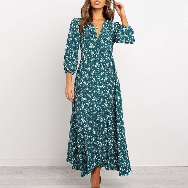 casual dresses autumn women floral print maxi dress female clothing long sleeve v-neck swing fashion elegant vestidos robe, Black;gray
casual dresses autumn women floral print maxi dress female clothing long sleeve v-neck swing fashion elegant vestidos robe, Black;gray