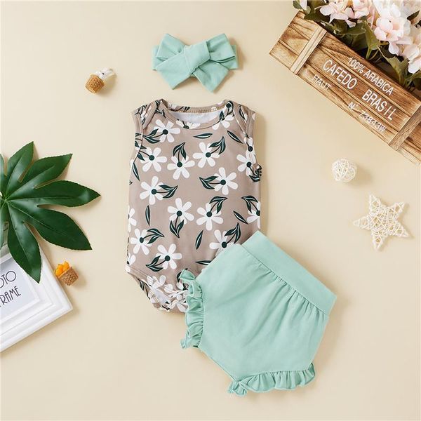 3pcs baby girl clothes set borns summer outfits headband sleeveless flower print romper+fresh green ruffle shorts ropa clothing sets, White
3pcs baby girl clothes set borns summer outfits headband sleeveless flower print romper+fresh green ruffle shorts ropa clothing sets, White