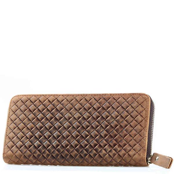 neutral leather purse woven pattern men's and women's long zipper crazy horse, Red;black
neutral leather purse woven pattern men's and women's long zipper crazy horse, Red;black