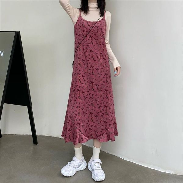 autumn winter floral strap dress temperament two-piece light luxury female slimming fashion corduroy women casual dresses, Black;gray
autumn winter floral strap dress temperament two-piece light luxury female slimming fashion corduroy women casual dresses, Black;gray