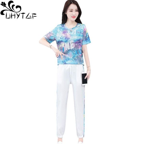 women's tracksuits uhytgf fashion tracksuit women 2021 printing ice silk t-shirt casual summer two piece set elegant loose plus size s, Gray
women's tracksuits uhytgf fashion tracksuit women 2021 printing ice silk t-shirt casual summer two piece set elegant loose plus size s, Gray