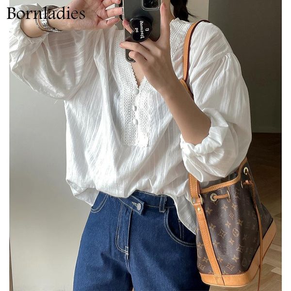 women's blouses & shirts bornladies women summer casual puff sleeve vintage lace up loose hollow out embroidery t 100% cotton, White 
women's blouses & shirts bornladies women summer casual puff sleeve vintage lace up loose hollow out embroidery t 100% cotton, White