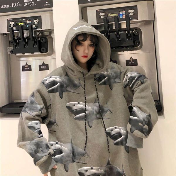 women's jackets couple hooded sweatshirt, harajuku style thick veet sweater, shark pattern, sweet and fresh girl, korea, loose, winter, Black;brown
women's jackets couple hooded sweatshirt, harajuku style thick veet sweater, shark pattern, sweet and fresh girl, korea, loose, winter, Black;brown