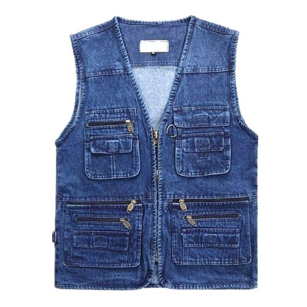 men's vests 2021 men classic work denim vest multi pockets v-neck solid color waistcoats for male sleeves jeans jackets, Black;white
men's vests 2021 men classic work denim vest multi pockets v-neck solid color waistcoats for male sleeves jeans jackets, Black;white