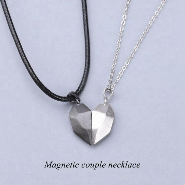two souls one heart pendant necklaces for couple wishing stone creative magnet couples necklace, Silver
two souls one heart pendant necklaces for couple wishing stone creative magnet couples necklace, Silver