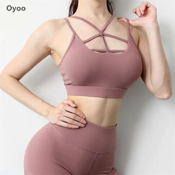 gym clothing oyoo high impact push up sports bra women beautiful back pink crop wireless double shoulder straps yoga fitness, White;black
gym clothing oyoo high impact push up sports bra women beautiful back pink crop wireless double shoulder straps yoga fitness, White;black