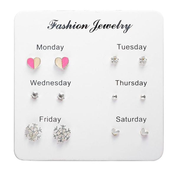stud 6pairs/set cute simple heart pearl bow earring set pink silver women girl kawaii ear lady mini jewelry gift, Golden;silver
stud 6pairs/set cute simple heart pearl bow earring set pink silver women girl kawaii ear lady mini jewelry gift, Golden;silver