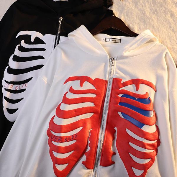 women's hoodies & sweatshirts skeleton zip up hoodie streetwear female harajuku hooded jacket punk hip hop street style long sleeve ove, Black
women's hoodies & sweatshirts skeleton zip up hoodie streetwear female harajuku hooded jacket punk hip hop street style long sleeve ove, Black