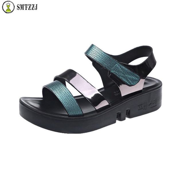 summer hollow hook loop women girls student casual sandals black green flat soft breathable comfort beach shoes