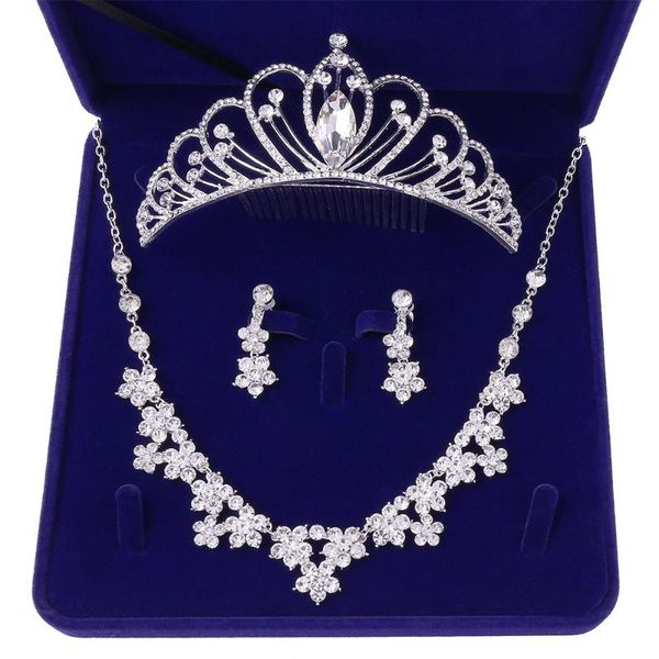 earrings & necklace baroque crystal jewelry sets women rhinestone bridal crown girl tiaras set for bride wedding hair accessories, Silver
earrings & necklace baroque crystal jewelry sets women rhinestone bridal crown girl tiaras set for bride wedding hair accessories, Silver