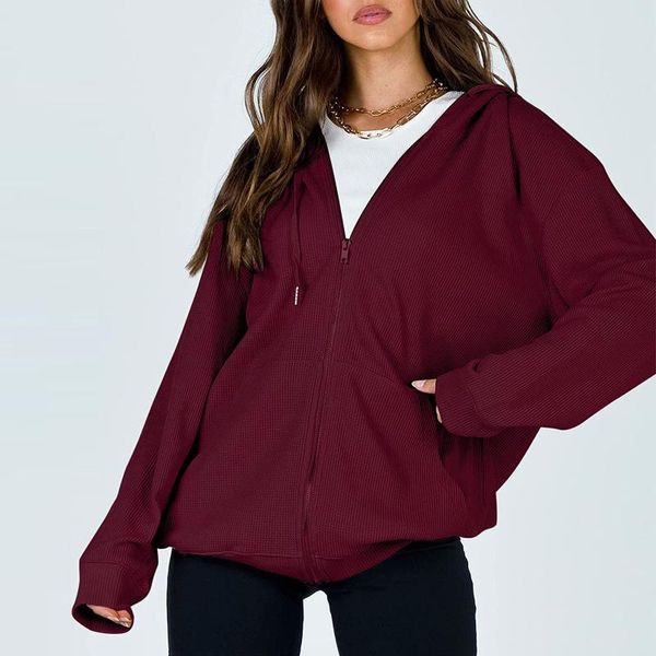women's jackets 2021 womens zip up hooded jacket ladies long sleeve sweatshirt with hood pockets solid color fall coat clothes manteau, Black;brown
women's jackets 2021 womens zip up hooded jacket ladies long sleeve sweatshirt with hood pockets solid color fall coat clothes manteau, Black;brown