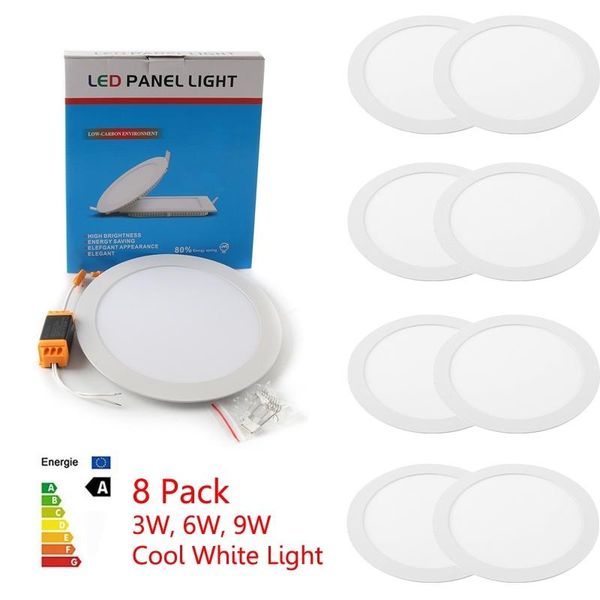 8pcs/lot 3w 6w 9w led panel lights ceiling round recessed lamp aluminum ultra thin downlights ac85-265v spotlight light
8pcs/lot 3w 6w 9w led panel lights ceiling round recessed lamp aluminum ultra thin downlights ac85-265v spotlight light