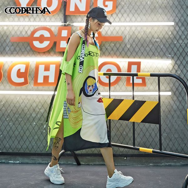 t shirt quality 2021 summer harajuku street trendy women's round neck swing dress, White
t shirt quality 2021 summer harajuku street trendy women's round neck swing dress, White