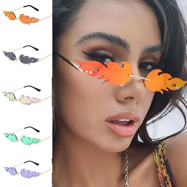sunglasses women rimless fire luxury fashion metal shades vintage men's mirror eyewear brand designer uv400, White;black
sunglasses women rimless fire luxury fashion metal shades vintage men's mirror eyewear brand designer uv400, White;black
