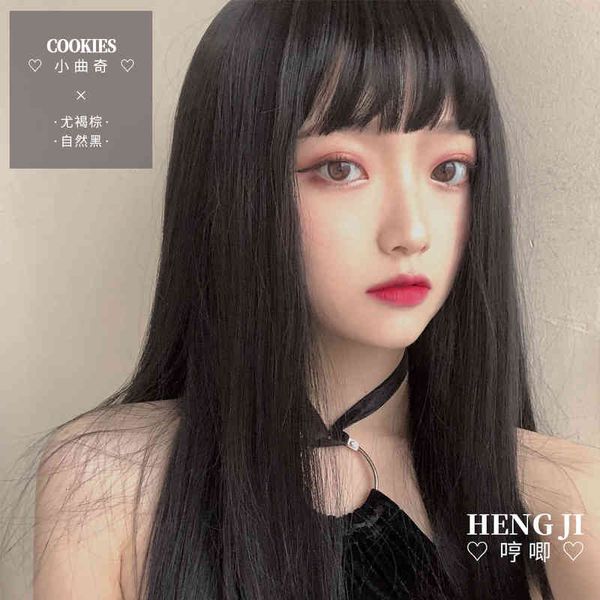 hair wig black female long straight versatile everyday lolita antique cookies, Black;brown
hair wig black female long straight versatile everyday lolita antique cookies, Black;brown
