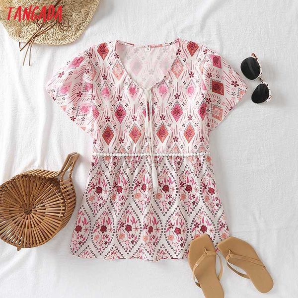 tangada women retro print crop shirt tassel short sleeve summer chic female beach shirt sy297 210609, White
tangada women retro print crop shirt tassel short sleeve summer chic female beach shirt sy297 210609, White