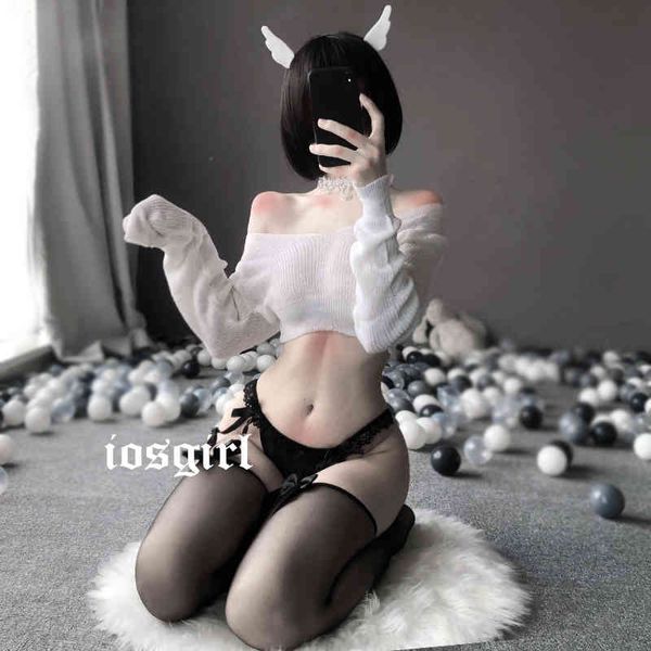cute anime cosplay fancy dress erotic lingerie with pantie angel and devil temptation v-neck short knit pajama set, Red;black
cute anime cosplay fancy dress erotic lingerie with pantie angel and devil temptation v-neck short knit pajama set, Red;black