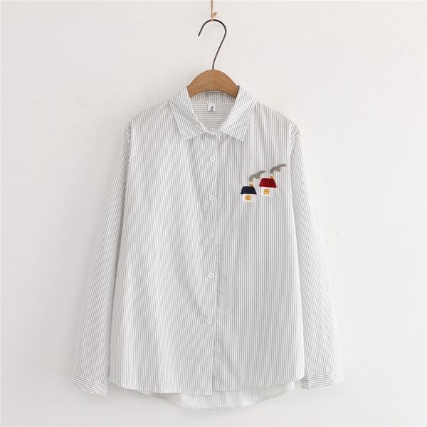 h.sa fashion embroidered houses women long sleeve blouse turn-down collar shirt stripe button loose female blouses 210417, White
h.sa fashion embroidered houses women long sleeve blouse turn-down collar shirt stripe button loose female blouses 210417, White