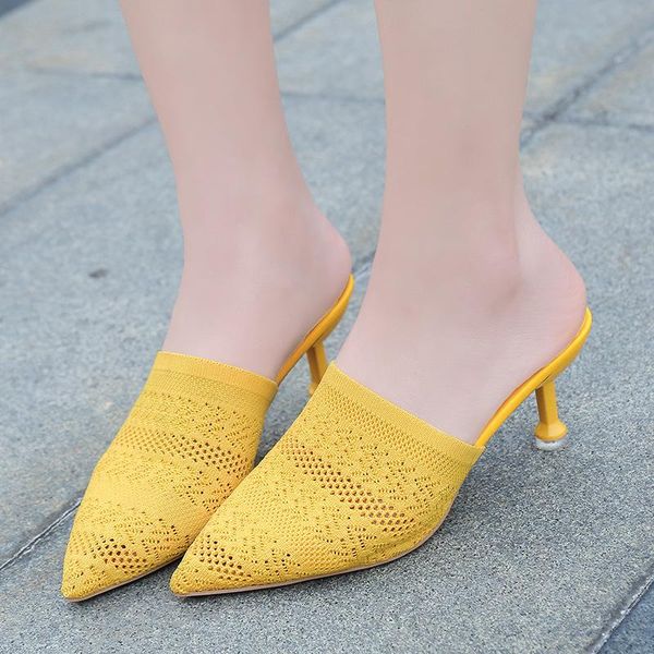 slippers lace wear pointed 2021 spring and summer women's high heel stiletto with muller baotou cool drag female, Black
slippers lace wear pointed 2021 spring and summer women's high heel stiletto with muller baotou cool drag female, Black