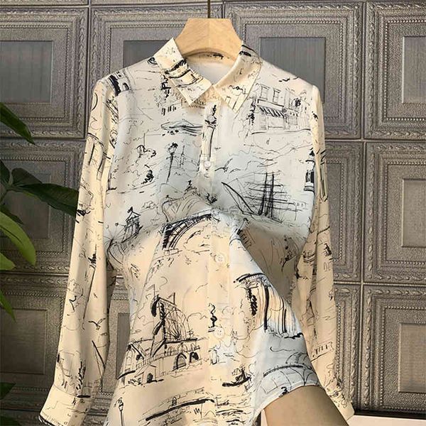 women blusas vintage white hand-painted blouse lapel long sleeve loose fit shirt fashion summer 16f0723 210510
women blusas vintage white hand-painted blouse lapel long sleeve loose fit shirt fashion summer 16f0723 210510