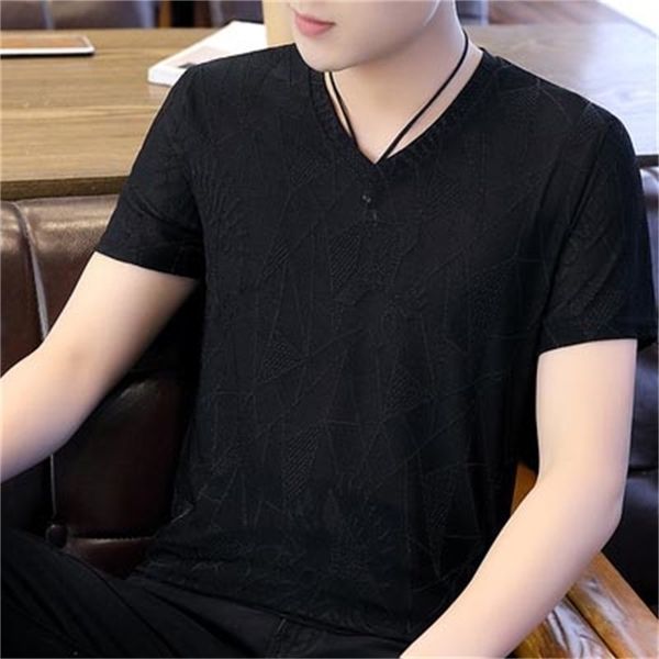trend personality half sleeve simple wild tide brand cotton round neck shirt 210420, White;black
trend personality half sleeve simple wild tide brand cotton round neck shirt 210420, White;black