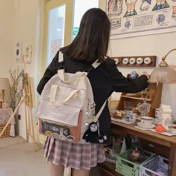 backpack contrast color multifunction waterproof nylon women female transparent pocket insert buckle small schoolbag bookbag
backpack contrast color multifunction waterproof nylon women female transparent pocket insert buckle small schoolbag bookbag
