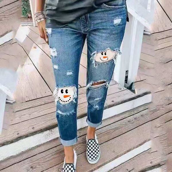 women's jeans snowman print with holes axqv, Blue
women's jeans snowman print with holes axqv, Blue