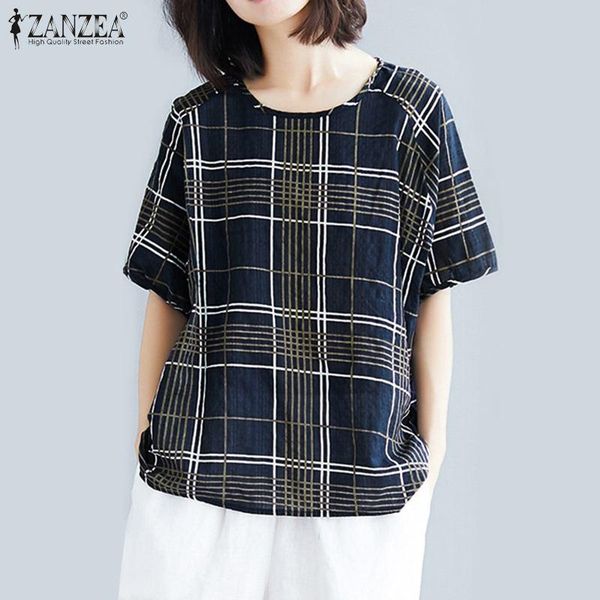women's blouses & shirts 2021 summer short sleeve blouse zanzea vintage check plaid women casual party blusas female tunic basic chemi, White
women's blouses & shirts 2021 summer short sleeve blouse zanzea vintage check plaid women casual party blusas female tunic basic chemi, White