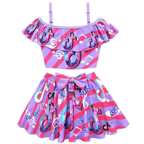 100-140 sizes girls tiktok printed swimsuit two piece swimwear should off crop tank vest and swimming beach skirt clothing set color matchi, Black
100-140 sizes girls tiktok printed swimsuit two piece swimwear should off crop tank vest and swimming beach skirt clothing set color matchi, Black