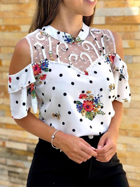 women's blouses & shirts cold shoulder mesh insert print blouse women autumn elegant vacation casual female vintage floral leisure basi, White
women's blouses & shirts cold shoulder mesh insert print blouse women autumn elegant vacation casual female vintage floral leisure basi, White