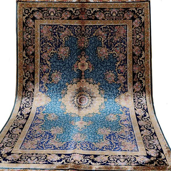 carpets fangcun 4'x6' blue handmade persian silk carpet hand knotted area rug for living rooms and offices
carpets fangcun 4'x6' blue handmade persian silk carpet hand knotted area rug for living rooms and offices