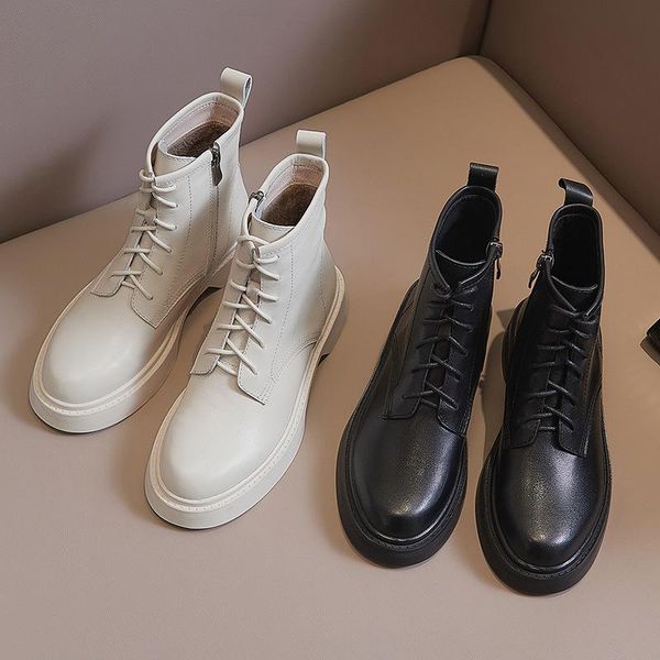 boots autumn and winter women shoes casual simplicity genuine leather fashion round head flat bottom short tube, Black
boots autumn and winter women shoes casual simplicity genuine leather fashion round head flat bottom short tube, Black