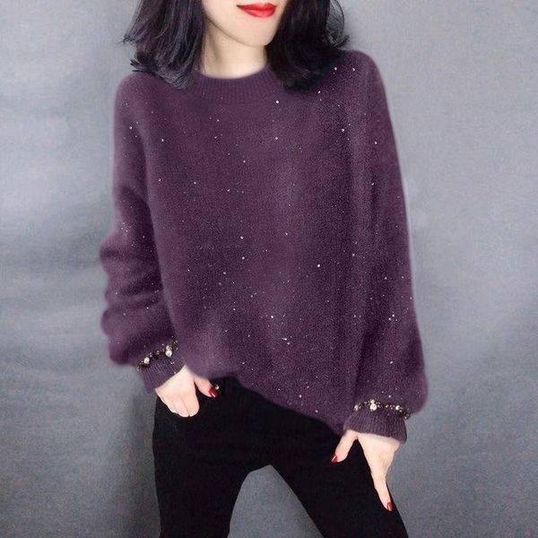 women 2021 autumn winter casual loose o-neck sweater female bottoming knitwear pullovers knitted femme jumper a535 women's sweaters, White;black
women 2021 autumn winter casual loose o-neck sweater female bottoming knitwear pullovers knitted femme jumper a535 women's sweaters, White;black