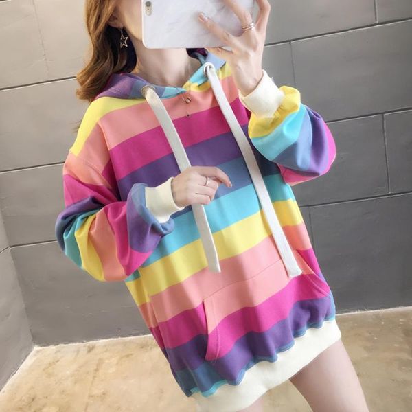 women's hoodies & sweatshirts lazy hoodie boyfriend harajuku oversized xxl baggy sweatshirt rainbow stripe poleron mujer 2021 cute kore, Black
women's hoodies & sweatshirts lazy hoodie boyfriend harajuku oversized xxl baggy sweatshirt rainbow stripe poleron mujer 2021 cute kore, Black