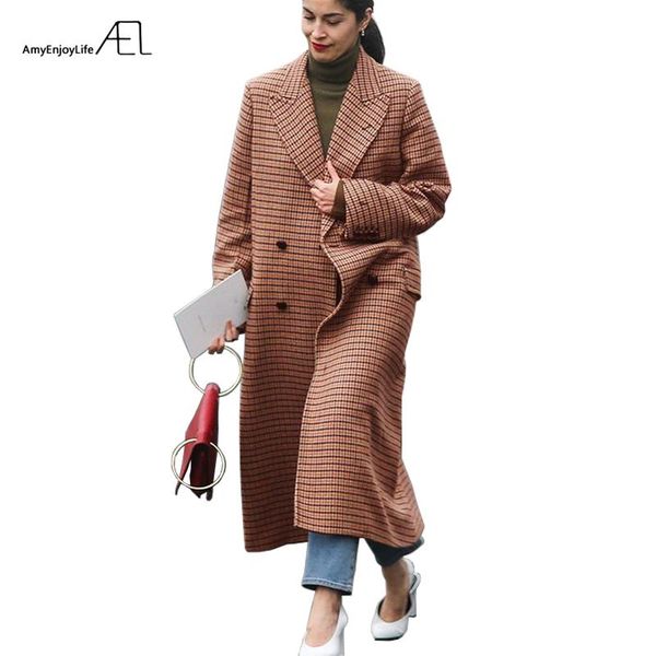 women's wool & blends ael brown plaid thickening keep warm super long coats 2021 winter women clothing, Black
women's wool & blends ael brown plaid thickening keep warm super long coats 2021 winter women clothing, Black
