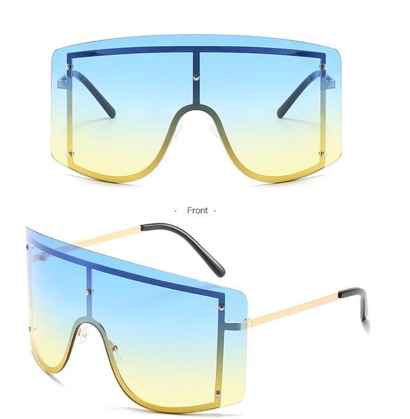 wholesale one piece oversized shield gradient sun glasses for women brand alloy rimless square men cool shades bulk sunglasses, White;black
wholesale one piece oversized shield gradient sun glasses for women brand alloy rimless square men cool shades bulk sunglasses, White;black