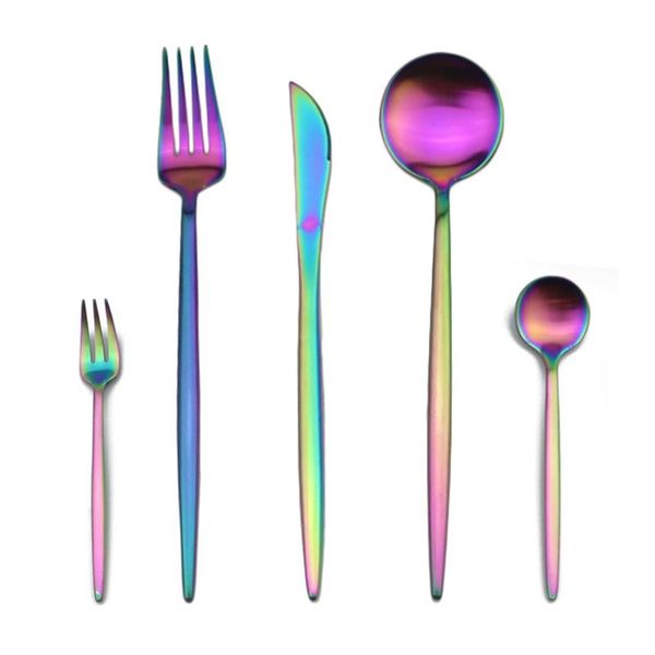 dinnerware sets 4/5/6pcs rainbow flatware set tableware stainless steel cutlery dinner knife dessert fork ice coffee spoons
dinnerware sets 4/5/6pcs rainbow flatware set tableware stainless steel cutlery dinner knife dessert fork ice coffee spoons