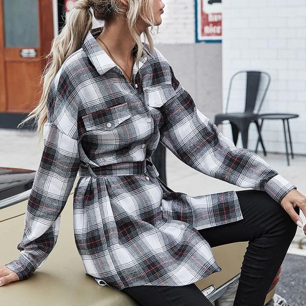 women's wool & blends spring autumn women streetwear plaid lapel loose coat vintage female single breasted casual outwear with belt, Black
women's wool & blends spring autumn women streetwear plaid lapel loose coat vintage female single breasted casual outwear with belt, Black