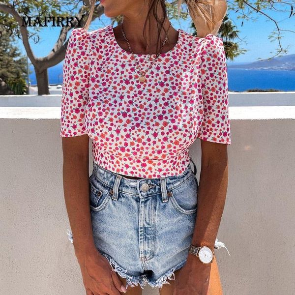 women's blouses & shirts summer women backless lacing up blouse short puff sleeve round neck print lady colorful casual streetwear, White
women's blouses & shirts summer women backless lacing up blouse short puff sleeve round neck print lady colorful casual streetwear, White