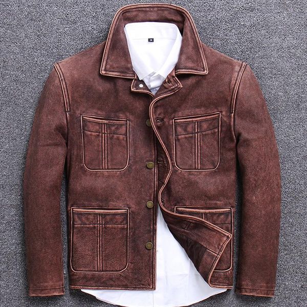 men's leather & faux genuine clothing male o beautiful khaki do used cowhide lapel short fund self-cultivation jacket 100% natural calf, Black
men's leather & faux genuine clothing male o beautiful khaki do used cowhide lapel short fund self-cultivation jacket 100% natural calf, Black