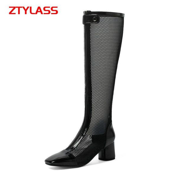boots 2021 summer breathable women mesh hollow buckle knee high fashion zipper square toe thick heel lady shoes, Black
boots 2021 summer breathable women mesh hollow buckle knee high fashion zipper square toe thick heel lady shoes, Black
