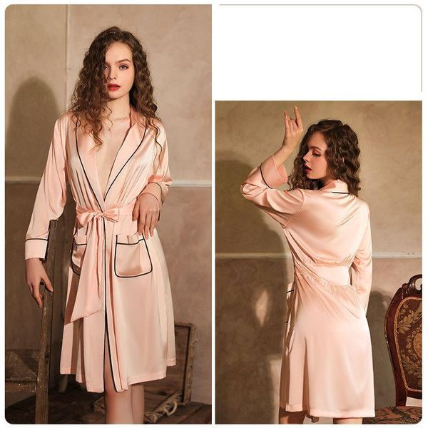 women's sleepwear deep v-neck women kimono robe full sleeve bride dressing bathrobe gown loose rayon sleepshirt summer knee-length home, Black;red
women's sleepwear deep v-neck women kimono robe full sleeve bride dressing bathrobe gown loose rayon sleepshirt summer knee-length home, Black;red