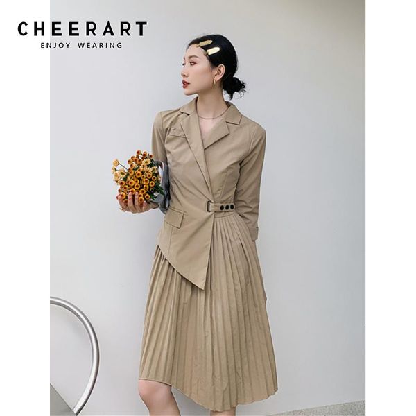 autumn 2021 designer long pleated blazer dress women patchwork lapel tunic khaki quarter sleeve ladies korean casual dresses, Black;gray
autumn 2021 designer long pleated blazer dress women patchwork lapel tunic khaki quarter sleeve ladies korean casual dresses, Black;gray